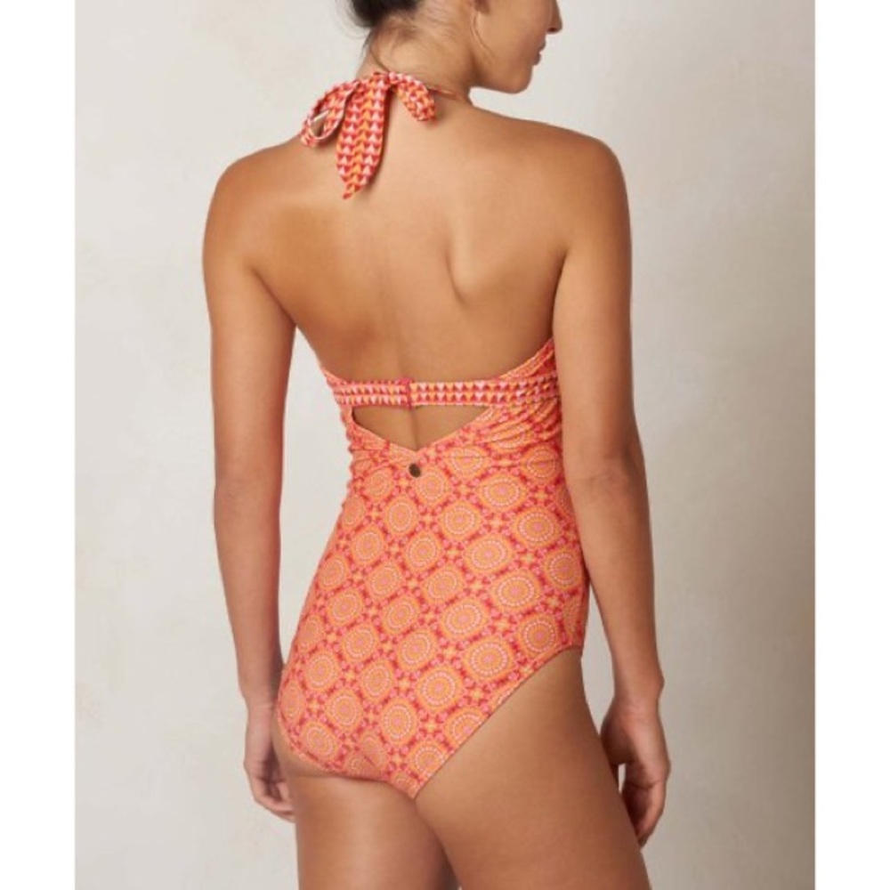 PrAna Lahari Neon Orange Sundial One Piece - Picture 2 of 9